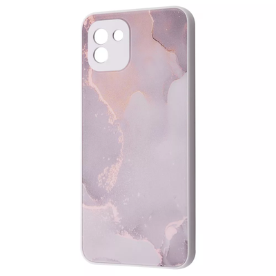 Чохол TPU+Glass Marble Clouds для Samsung Galaxy A03 Core Gray 61433
