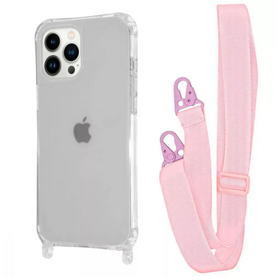 Чохол WAVE з ремінцем для Iphone 14 Pro Max Прозорий / Pink sand 82732