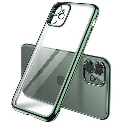 Чохол Glossy Full Camera для Iphone 11 Прозорий / Темно-зелений 50655