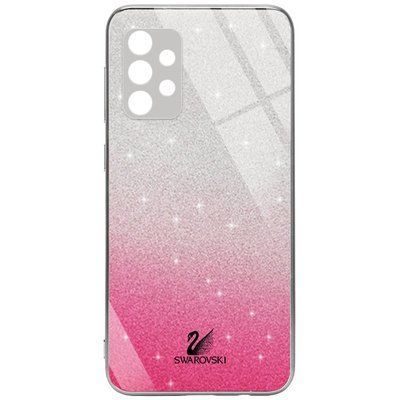 Чохол TPU+Glass Swarovski Full для Samsung Galaxy A52 / A52s Малиновий 56027