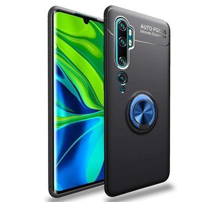 Чохол Din Color Magnet Ring для Xiaomi Mi Note 10 / Mi Note 10 Pro Чорний / Синій 38593