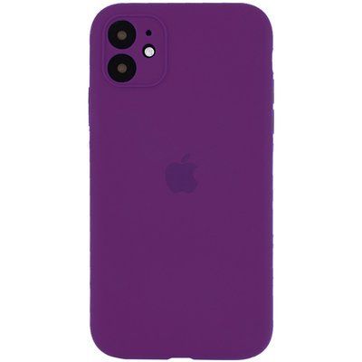 Чохол Silicone Case з захистом камери для Iphone 12 Фіолетовий / Grape 52977