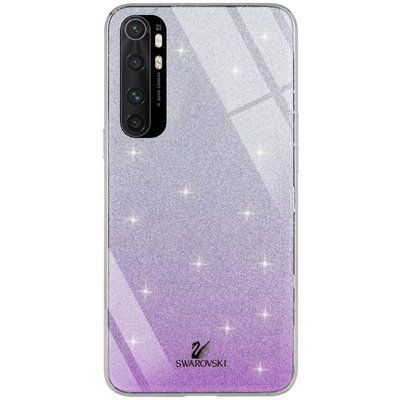 Чохол TPU+Glass з блискітками Swarovski для Xiaomi Mi Note 10 Lite Фіолетовий 45477