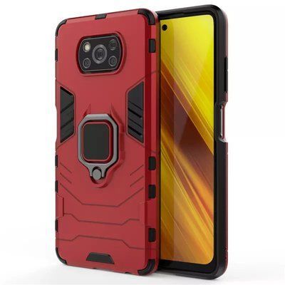 Противоударный чехол Transforme Ring для Xiaomi Poco X3 NFC / Poco X3 Pro Красный / Dante Red 55361