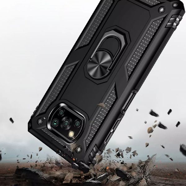 Противоударный чехол Serg Magnet Ring для Xiaomi Poco X3 NFC / Poco X3 Pro Черный 53513