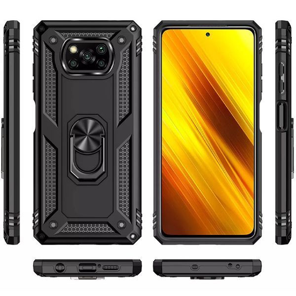 Противоударный чехол Serg Magnet Ring для Xiaomi Poco X3 NFC / Poco X3 Pro Черный 53513