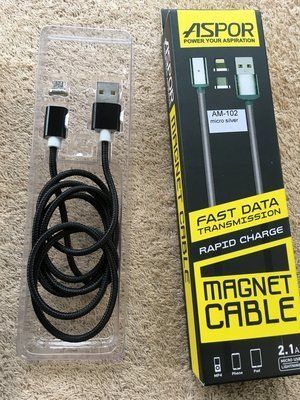 Кабель Aspor AM-102 Magnetic USB to microUSB 2.1A 1м Black 38881