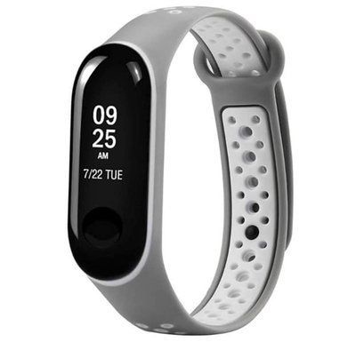 Ремінець Silicone для Xiaomi Mi Band 3/4 Sport Gray / White 37805