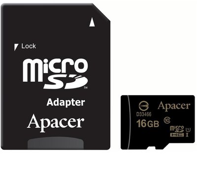 Карта памяти Apacer MicroSD 16GB Class HC 10 Black 42101