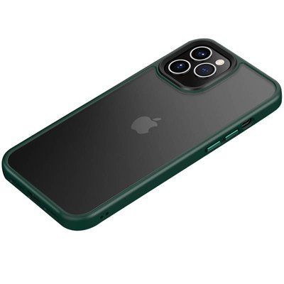Чохол Metal Buttons для Iphone 12 Pro Max Темно-зелений 50709