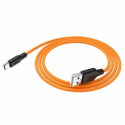 Кабель Hoco X21 plus Silicone USB - Type-C 3A 1м Black / Orange 36919
