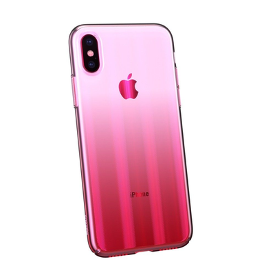 Чехол Baseus Aurora для Iphone X / XS Прозрачный/Розовый 82011