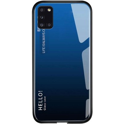 Чехол TPU+Glass Gradient HELLO для Samsung Galaxy A31 Синий / Черный 44139