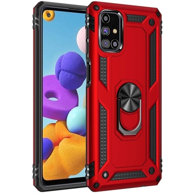 Противоударный чехол Serg Magnet Ring для Xiaomi Redmi 9T / Note 9 4G Красный 63468