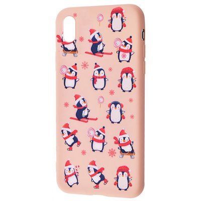 Чехол WAVE New Year для Iphone X / XS Penguins / Pink sand 48278