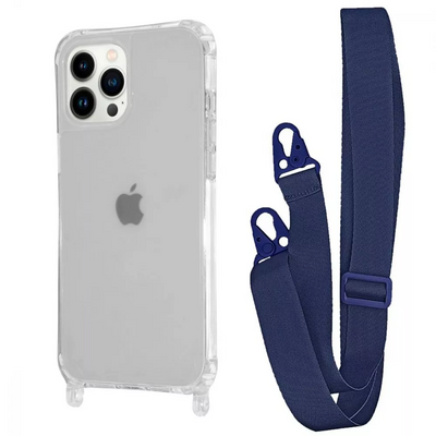 Чохол WAVE з ремінцем для Iphone 14 Pro Max Прозорий / Midnight blue 82733