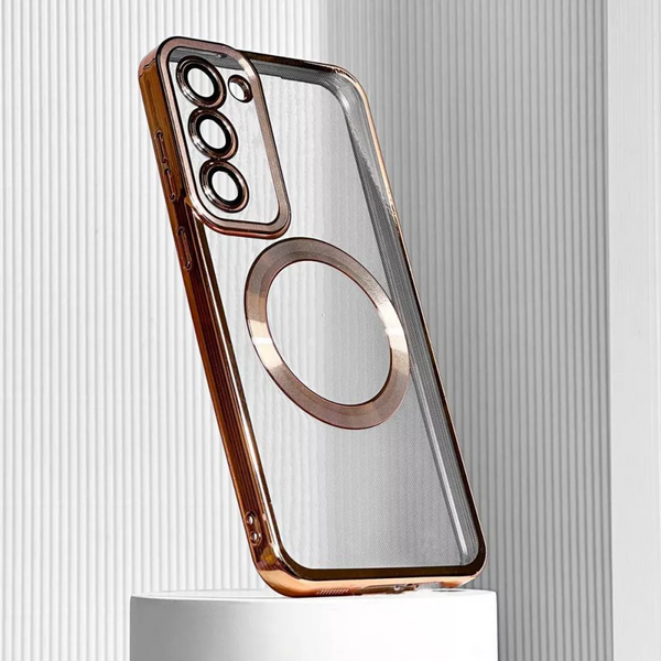 Чохол WAVE Metal Color MagSafe для Samsung Galaxy S22 Прозорий/Gold 84728