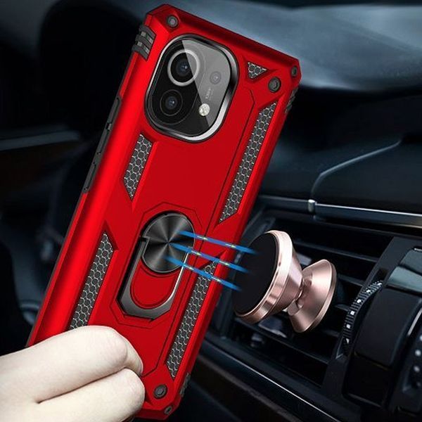 Протиударний чохол Serg Magnet Ring для Xiaomi Mi 11 Lite / 11 Lite 5G NE Червоний 59027