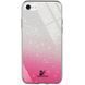 Чехол TPU+Glass с блестками Swarovski для Iphone 7 / 8 / SE 2020 Малиновый 56078