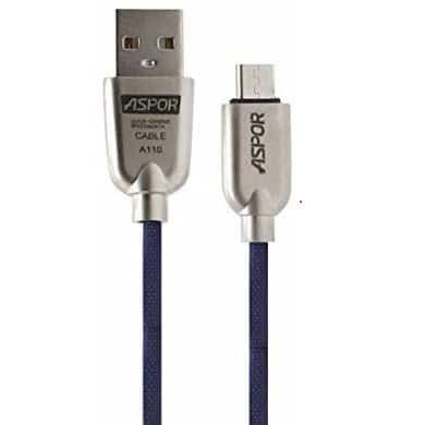 Кабель Aspor A116 Kirsite Cable USB to MicroUSB 2.4A 1.2м Синій 36706