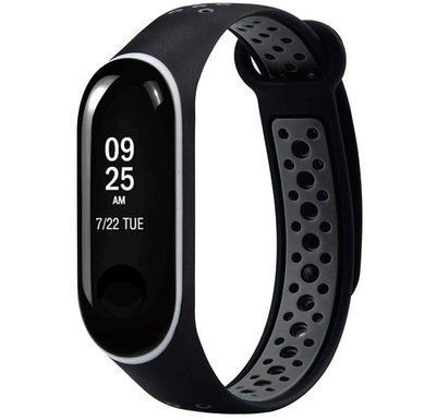 Ремінець Silicone для Xiaomi Mi Band 3/4 Sport Black / Gray 37806