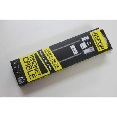 Кабель Aspor AM-103 Magnetic USB to Type-C 2.1A 1м Black 38882