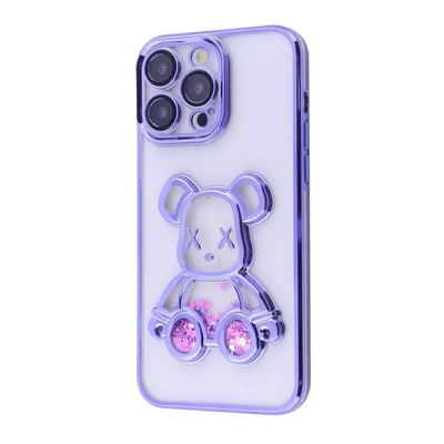 Чехол Shining Bear с блестками для Iphone 15 Pro Purple 82383