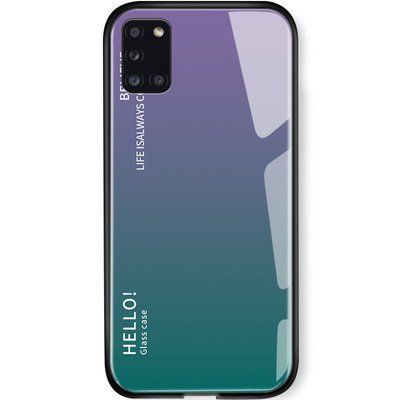 Чехол TPU+Glass Gradient HELLO для Samsung Galaxy A31 Сиреневый 44140