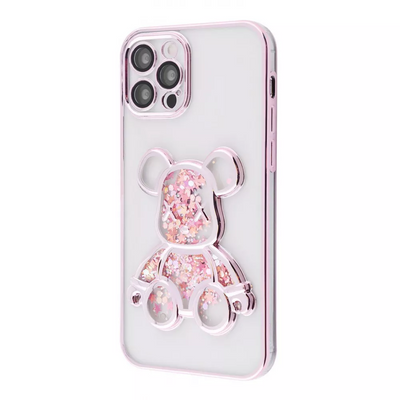 Чохол Shining Bear з блискітками для Iphone 12 Pro Rose gold 82217