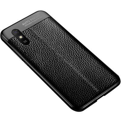 Чехол Imkoz с имитацией кожи для Xiaomi Redmi 9A Черный 43260