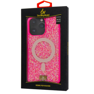 Чохол Bling Diamond MagSafe для Iphone 15 Pro Max Pink 87528