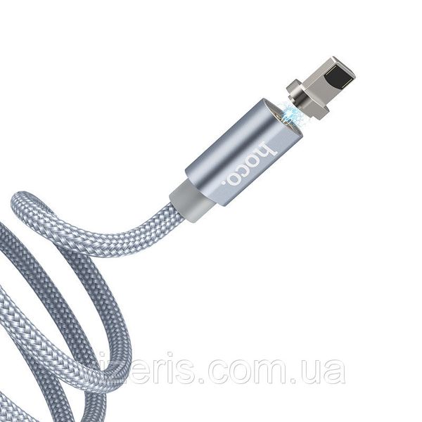 Кабель Hoco U40A Magnetic Abdsorption USB - Lightning 2A 1м Metal Grey 36535