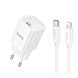 Мережевий зарядний пристрій HOCO C148A Charm PD30W+кабель (Type-C-Lightning) 30W White 88460 1