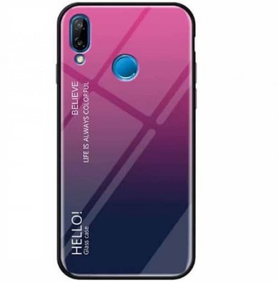 Чехол TPU+Glass Gradient HELLO для Huawei P Smart 2019 / Honor 10 Lite Rose 33280