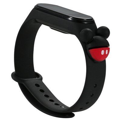 Ремінець Silicone Cartoon Face для Xiaomi Mi Band 3/4 Чорний / Міккі Маус 52172