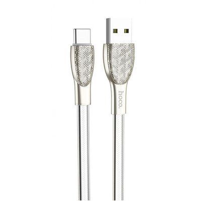 Кабель Hoco U52 Bright USB to Type-C 2.4A 1.2м Silver 38500