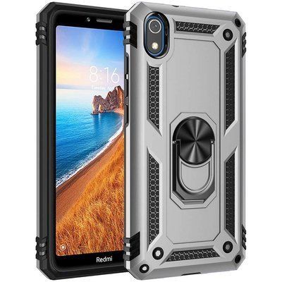 Протиударний чохол Serg Magnet Ring для Xiaomi Redmi 7A Срібний 39462