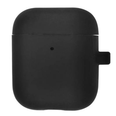Чехол Silicone Slim с карабином для Apple Airpods 1 / 2 Black 59061