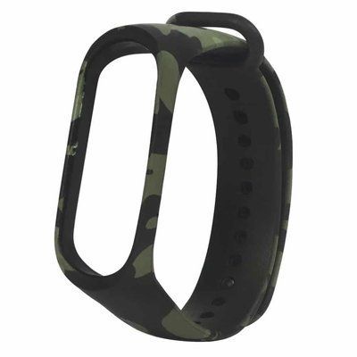 Ремешок Silicone для Xiaomi Mi Band 3/4 Camouflage Black / Green 38728