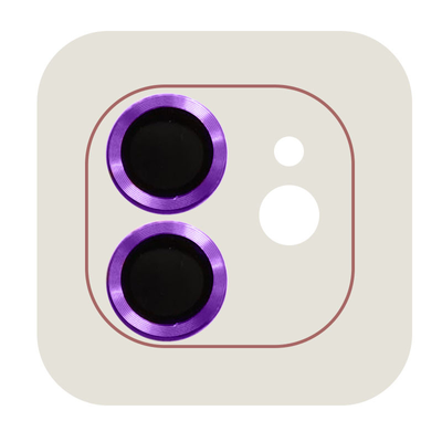 Защитное стекло Metal Classic на камеру для IPhone 12 / 12 mini / 11 Фиолетовый / Purple 66312