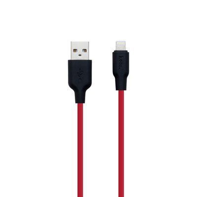 Кабель Hoco X21 Silicone USB - Lightning 2A 1м Black / Red 44624
