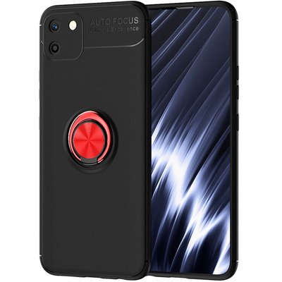 Чохол Din Color Magnet Ring для Realme C11 2020 Чорний / Червоний 52950