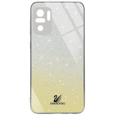 Чехол TPU+Glass Swarovski Full для Xiaomi Redmi Note 10 / Note 10s / Poco M5s Золотой 55956