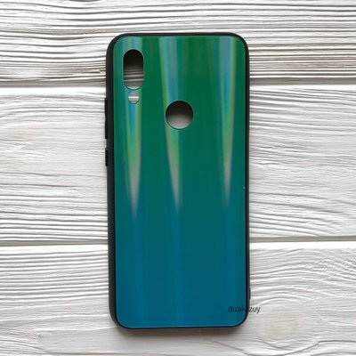 Чехол TPU+Glass Gradient Aurora для Xiaomi Redmi 7 Салатово-голубой 33818