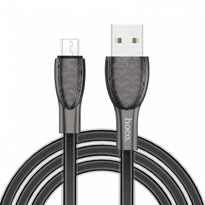 Кабель Hoco U52 Bright USB to MicroUSB 2.4A 1.2м Black 36688