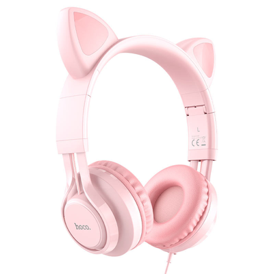 Наушники накладные Hoco W36 Cat ear с кошачьими ушками Pink 66767