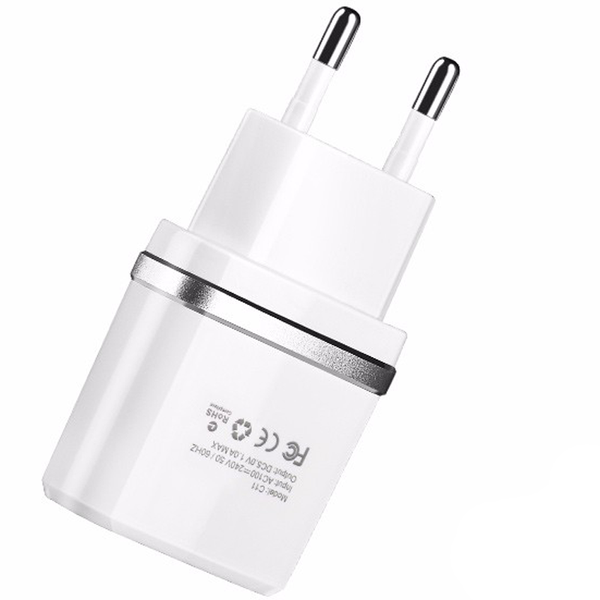 Сетевое зарядное устройство Hoco C12 Dual USB Charger 2USB / 2.4A White 55194