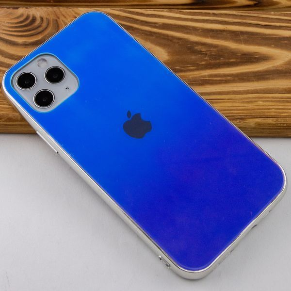Чехол TPU+Glass Gradient Rainbow для Iphone 11 Pro Синий 38656
