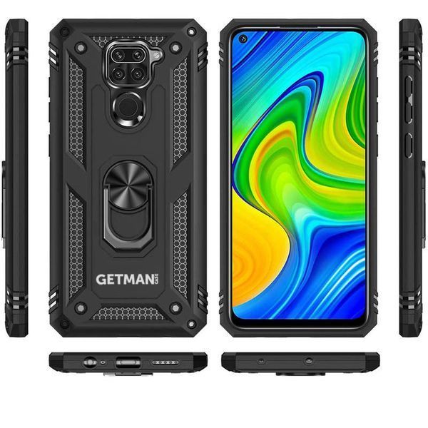 Протиударний чохол GetSerg Magnet Ring для Xiaomi Redmi Note 9 / Redmi 10X Чорний 48326