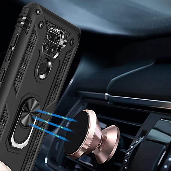 Протиударний чохол GetSerg Magnet Ring для Xiaomi Redmi Note 9 / Redmi 10X Чорний 48326